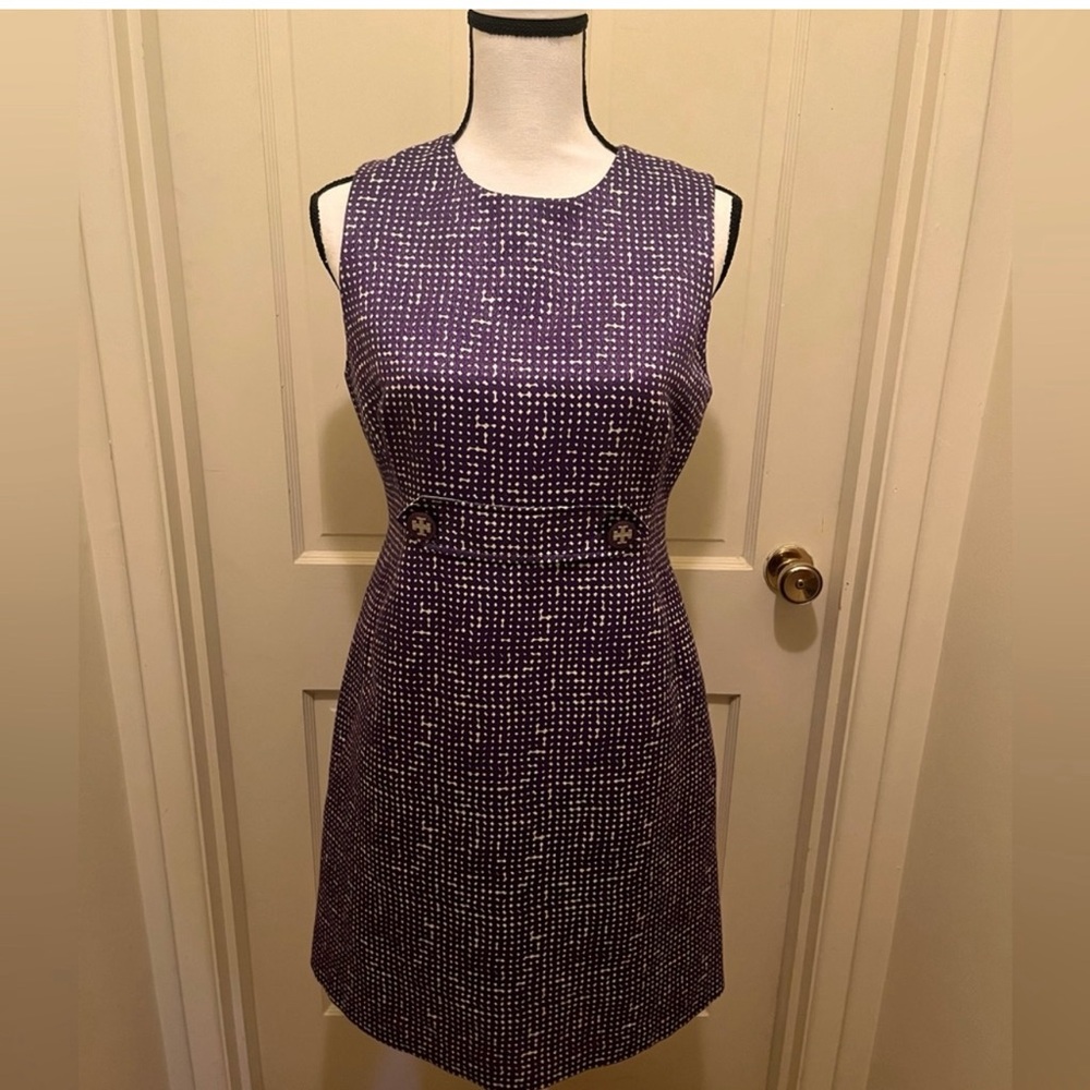 Tory Burch Purple and White Midi Dress